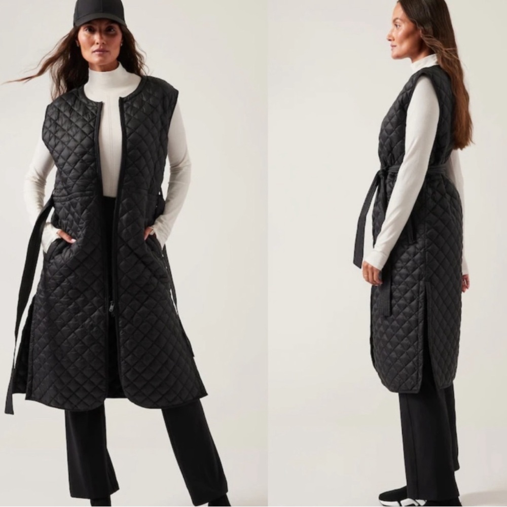 Athleta Whisper Featherless Long Line Quilted Gorpcore Outdoors Vest Puffer H14